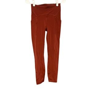 Lululemon Fast and Free High-Rise Tight 23 Nulux Rust Red Leggings W5CVIS Size 4